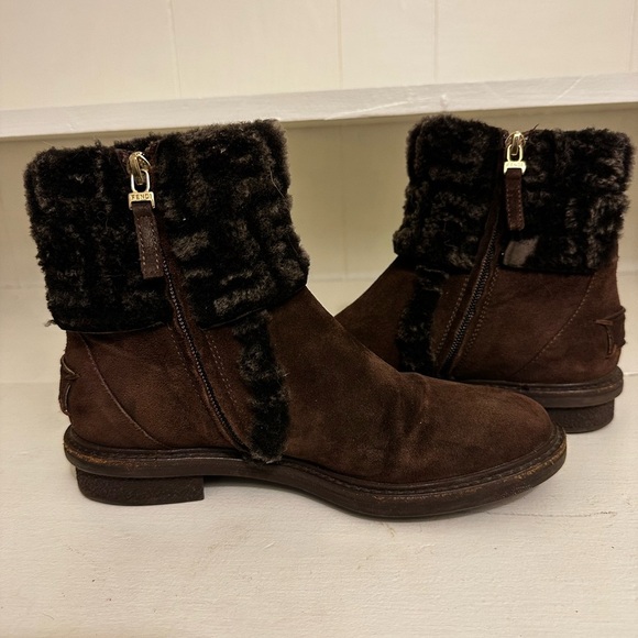 Fendi Zucca FF Logo Suede Combat Boots Size 5.5 (Euro 36.5) - Picture 12 of 12